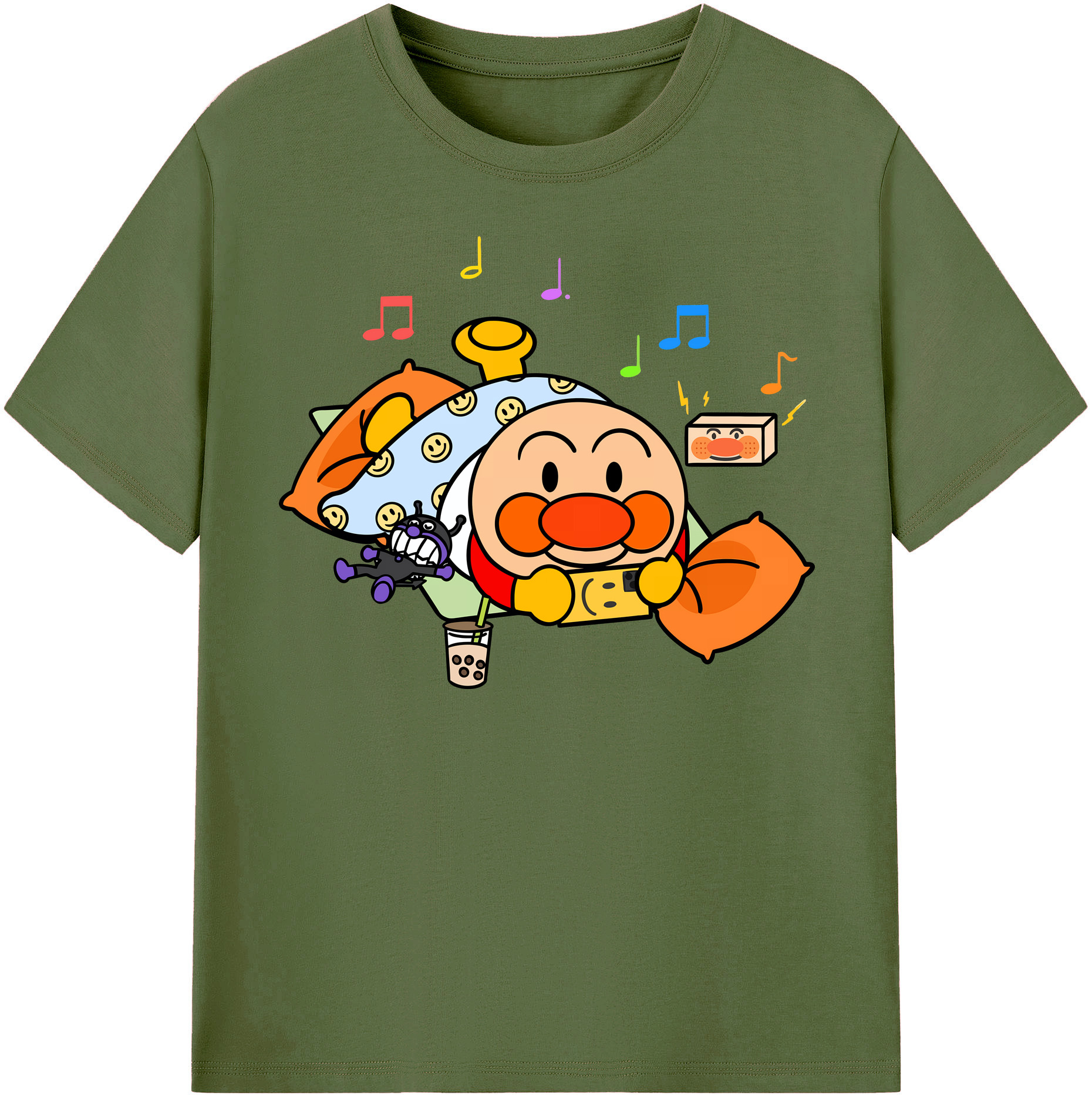 （画像用） アンパンマン Anpanman 綿100％半袖Tシャツ（フロントプリント）